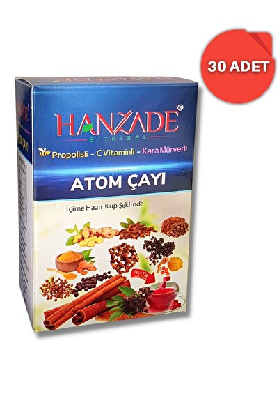 Hanzade Bitkisel Propolisli - C Vitaminli - Kara Mürverli Atom Çayı Kış Çayı 150 gr X 30 Adet