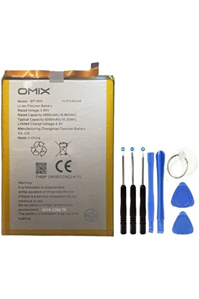 AXYA Omix X600 Pil Batarya Ve Tamir Seti Bp1905 5000 Mah