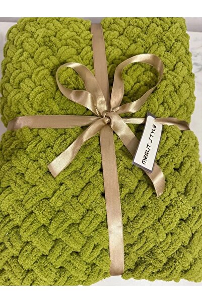 MERUT STYLE HAYATINI RENKLENDİR El Örgüsü Bebek Ve Tv Battaniyesi Fıstık Yeşi...