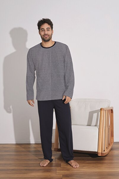 Ayans Pijama Пеньонка Супрем (тонкий) жакардовий чоловічий піжамний комплект з довгими рукавами