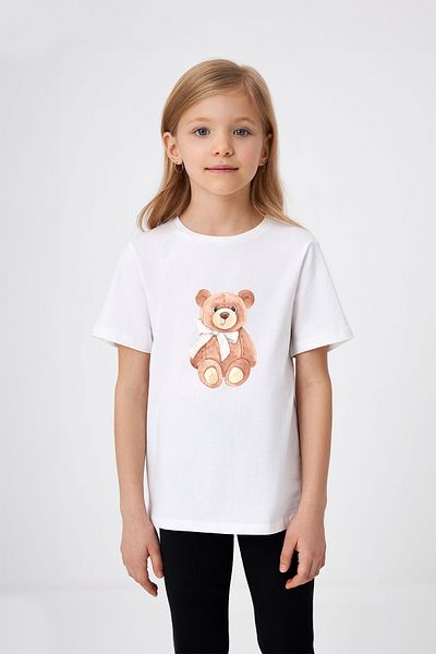 ADABEBEK Tricou Fetă Teddy Bear Detaliu Ribbon