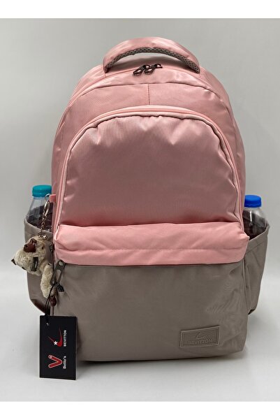 Bevitton Suya Dayanıklı Betto's Kumaş Unisex Pudra-vizon Okul Sırt Çantası 34100