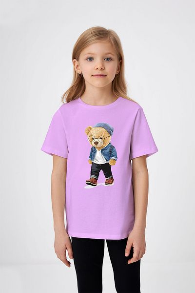 ADABEBEK Tricou pentru fetiță cu model urs călător