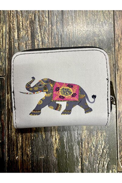 Street Bag Elephant Patterned Ethnic Authentic Patterned Compartmented Useful Wallet