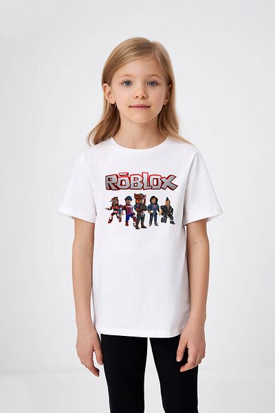 ADABEBEK Момичешка тениска с шарки от играта Roblox