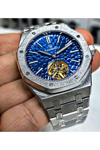 Raymond Sapphire Glass Steel Automatic Men's Wrist Watch