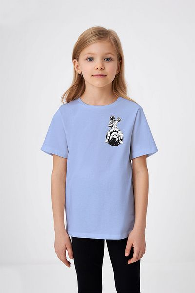 ADABEBEK Tricou pentru fetiță, cu modele de astronaut, cu imprimeu lunar