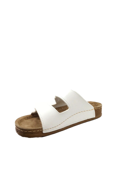 ARYAN 20-971 Бели дамски летни чехли с двойни велкро закопчалки