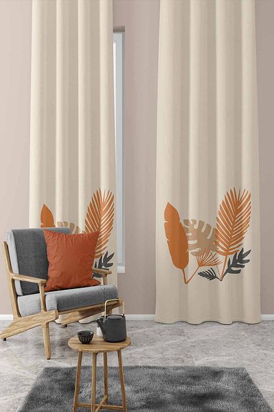 Pilloveland (Single Wing) Background Curtain 140*280 cm - Bronze Leaf