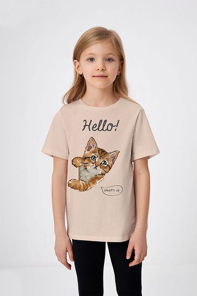 ADABEBEK Dívčí tričko s potiskem Kitten