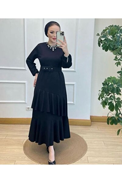 YILMAZBARMAZ γυναικείο φόρεμα ειδικής περίστασης με πτυχωτό βολάν