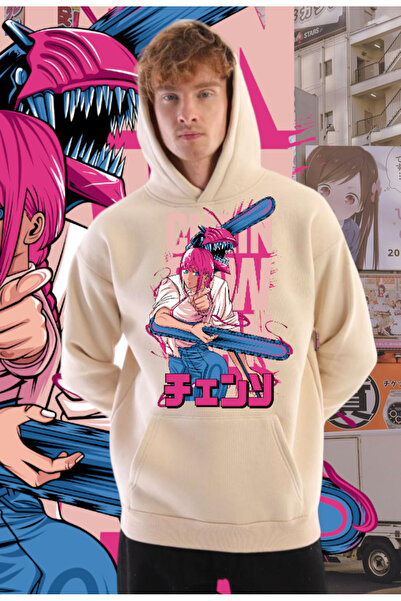 FG KONNİCHİWA Chainsaw Man Anime Design Hanorac cu glugă Hanorac Anime Manga ...