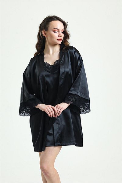Magic Form Κοντό γυναικείο φόρεμα κρεπ σατέν δαντέλα - 37430