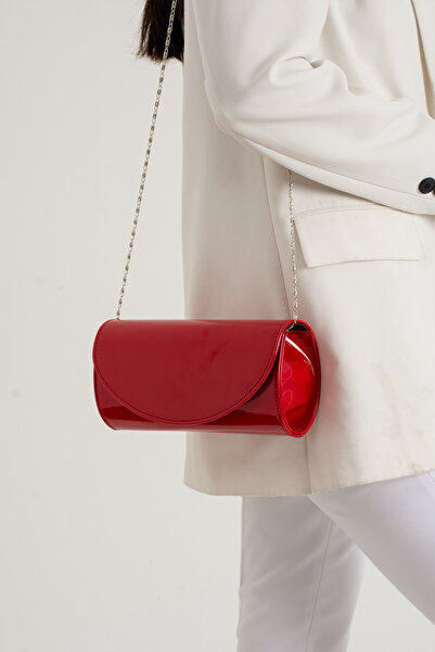 efnanstore KIRMIZI RUGAN ABİYE ÇANTA CLUTCH PÖRTFOY ÇANTA