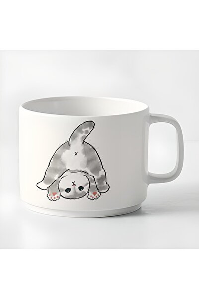HobiShop Double Turkish Coffee Cup & Espresso Naughty Cats Cup Mug 180 Ml