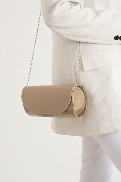 efnanstore Nude Rugan Abiye Çanta Clutch Portföy Çanta