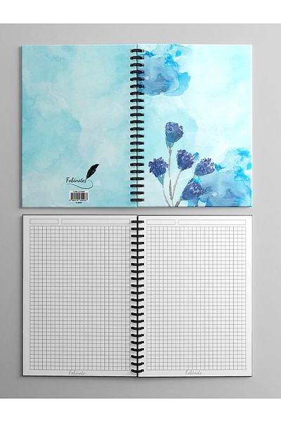 Fobinote Spiral School Notebook 80 Sheets (1 Piece) - A5 Size Checkered Notebook