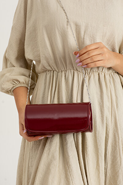 bibags Bordo Mini Boy Abiye Çanta Portföy Çanta Clutch Çanta