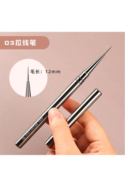 Venalisa Kapaklı Profesyonel Tırnak Nail Art Fırçası No03 12 Mm Liner
