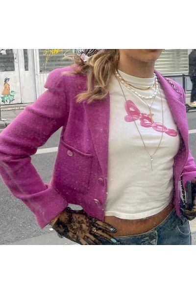 Touz Moda Μπλούζα με μοτίβο στα χείλη