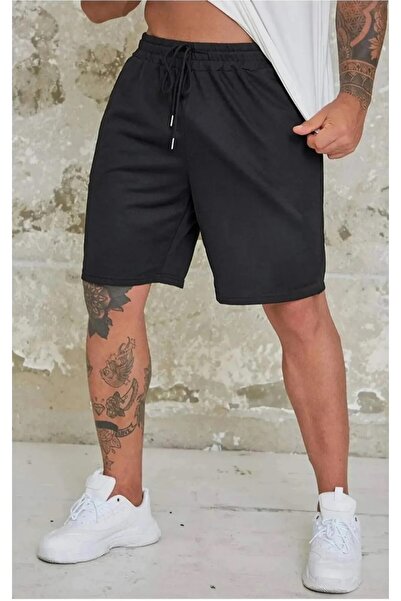 FİTGO Erkek Regular Fit Cepli Şort Penye Kumaş