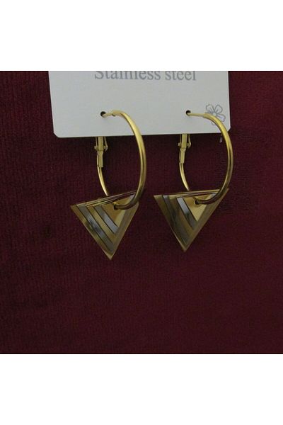 stainless steell TWO COLOR TRIANGLE EARRINGS