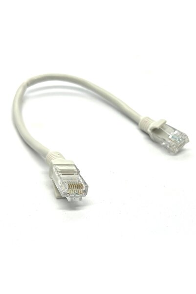 aogo 30cm Cat6 Patch Kablo 30 cm Ethernet Kablosu Utp Lan Kablosu Internet Kablosu Gri Renk