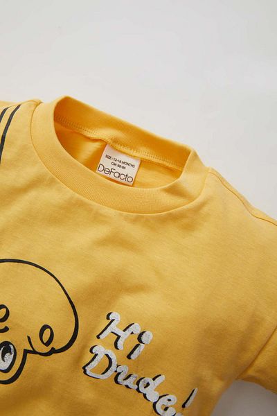 DeFacto Baby Boy Crew Neck Animal Print Short Sleeve T-Shirt B6974a524sm