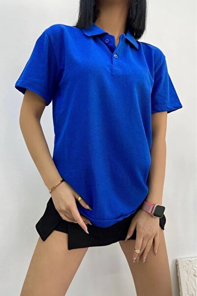 artofdress Kadın Polo Yaka Mavi Tshirt