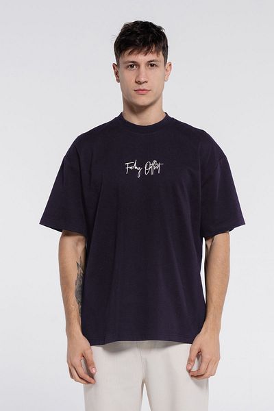 Friday Offset Friday Tee Dark Blue Men's 100% Cotton Extra Oversize Crew Neck T-Shirt