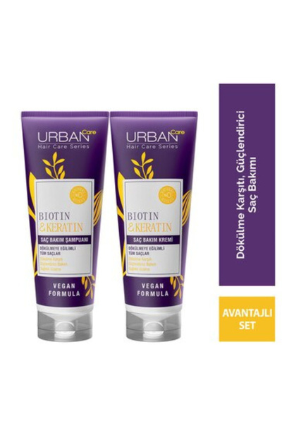 Urban Care Biotin & Keratin Dökülme Karşıtı Şampuan 250 ml + Saç Kremi 250 ml