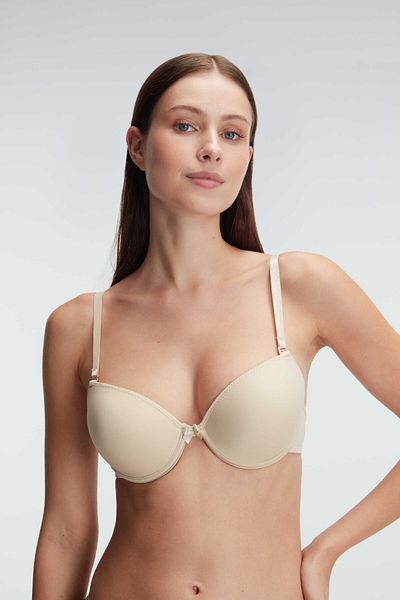 Anıl Lingerie Women's Skin Underwire Thin Mace Daily Support Padded Push Up Classic Bra 3161