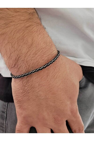 Piyera Silver Kazaziye Yuvarlak Ince Örgü Saf Gümüş Bileklik