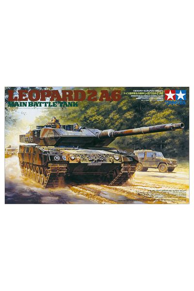 TAMIYA 1/35 German Leopard 2 A6 Plastic Tank Model Kit, Disassembled Hobby Set