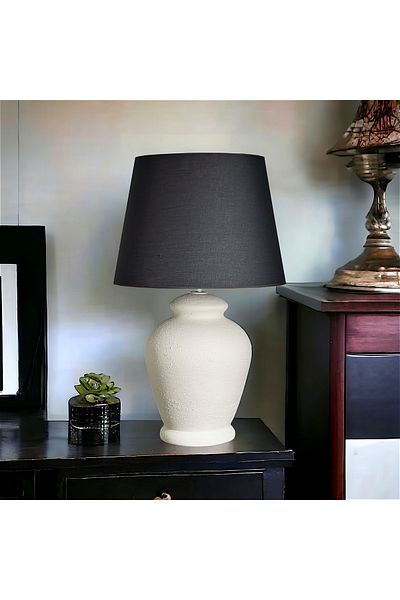 Qdec Vintage Ceramic Lampshade Rustic Ecru - Gray