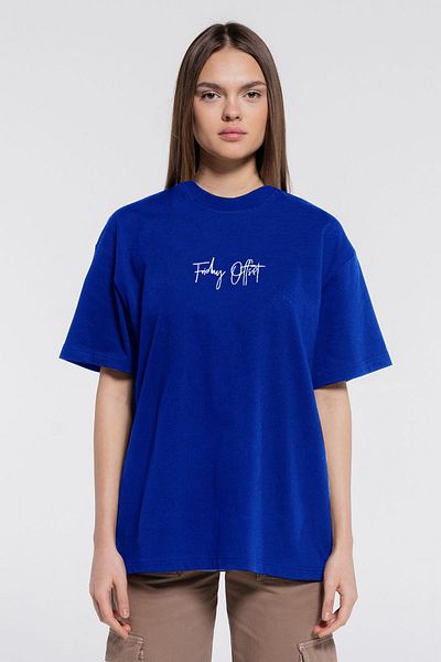 Friday Offset Friday Tee Saks Γυναικείο T-Shirt 100% βαμβακερό Extra Oversize Crew Neck