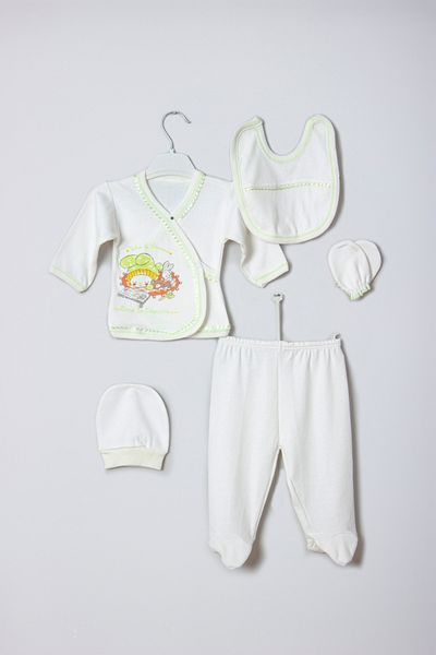 ADABEBEK 100% Cotton 5-Piece Embroidered Hospital Exit