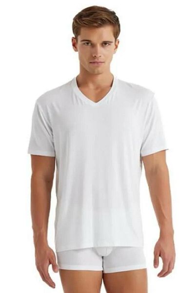 Blackspade Men's Modal V-Neck Short Sleeve Silver T-shirt 9308-BS