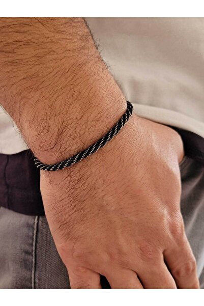 Piyera Silver Kazaziye Burgu Yuvarlak Örgü Saf Gümüş Bileklik