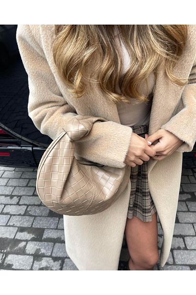 Tina Knot Detailed Braided Bag Mink