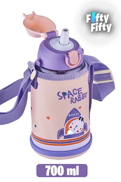 Uzspace 700 Ml - Large Size-Lid 2 Separated Lid Tritan Water Bottle with/without Straw