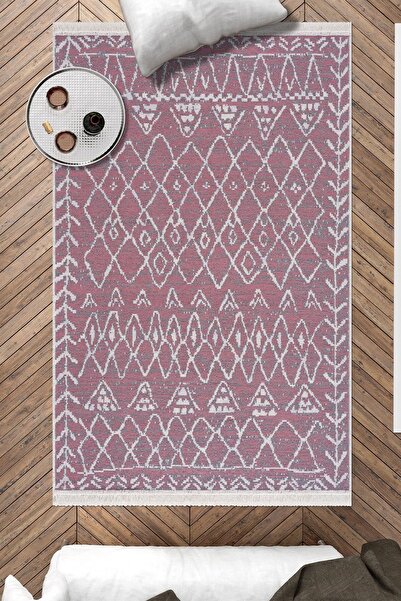 Caretta Home Mistik Serisi Çift Taraflı Yıkanabilir Pamuk Saçaklı Dokuma Deko...