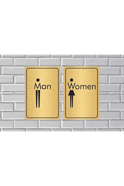 ALFA REKLAM AJANSI Man Women Written Gold Metal Sheet Size 15 X 10 cm
