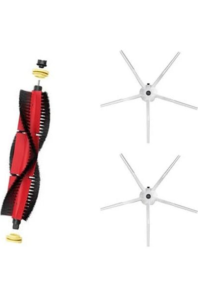 Supurgeavm Roborock S5-s50-s51-s55-s6-s6 Pure-s5 Max Compatible Brush Set - 1 Main Brush + 2 Side Brushes