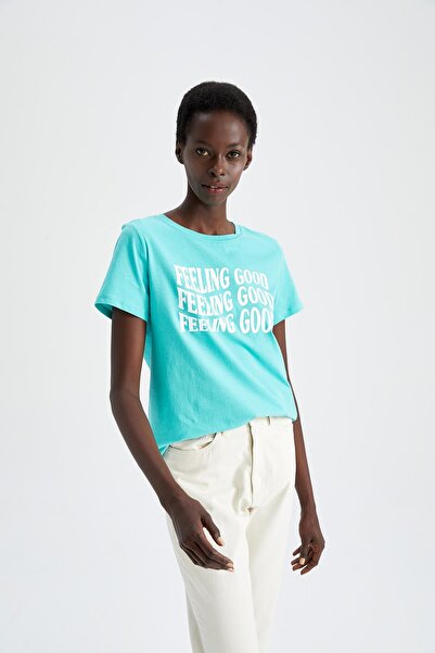 DeFacto Regular Fit Crew Neck Short Sleeve 100% Cotton T-Shirt X4607az22sm