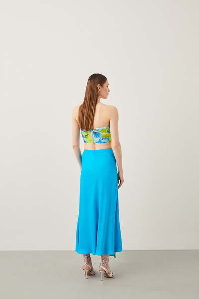 Jus De Pommes MAVİ DÜZ KESİM MAXİ ETEK