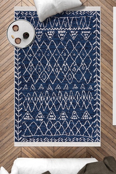 Caretta Home Mistik Serisi Çift Taraflı Yıkanabilir Pamuk Saçaklı Dokuma Deko...