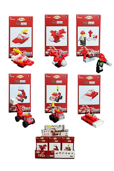 DOSTOYS مجموعة بناء وحدات إطفاء مكونة من 6 قطع