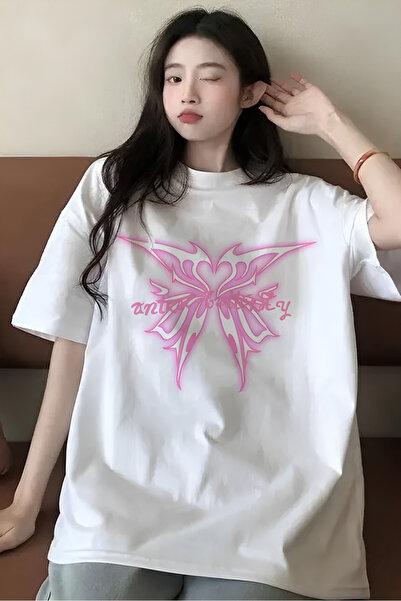 Gofeel White Unisex Shine Butterfly T-Shirt