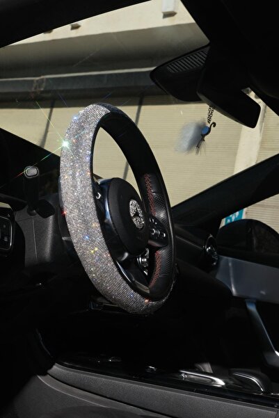 TASARIM ARABAM ATİKE ELİF AKIN غطاء عجلة قيادة من الحجر باللون الفضي بالكامل ...